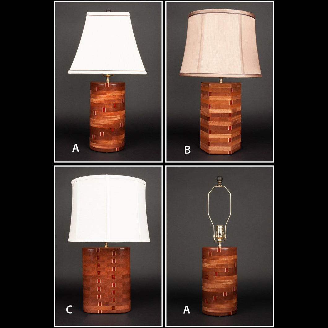 Hardwood Table Lamp Inlaid - Hardwood Creations