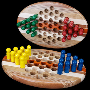 Hardwood Two Person Chinese Checkers Game - Hardwood Creations