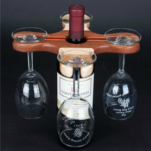 Hardwood Wine Bottle & Wine Glass Holder - Hardwood Creations