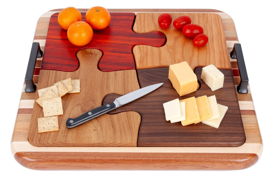 Puzzle Cutting Boards and Optional Tray - AmericanMadeWoodArt.com