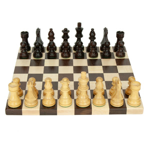 Solid Hardwood Chess Board with Pieces - Hardwood Creations