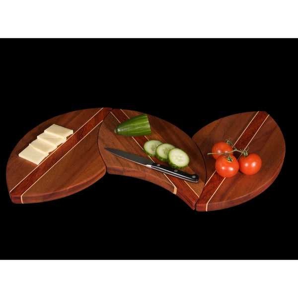 Load image into Gallery viewer, Solid Hardwood Sectional Cutting &amp; Serving Board Puzzle Trivet Set - Hardwood Creations
